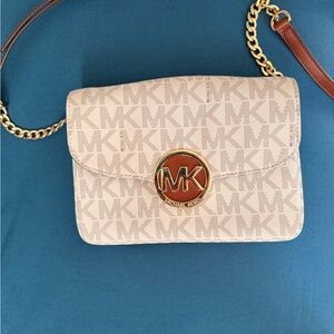 Michael Kors Monogram Tan Crossbody Bag